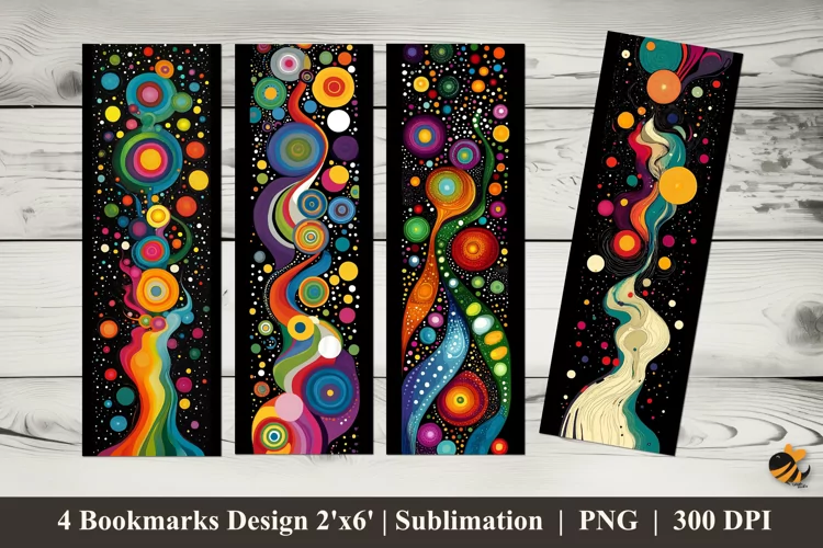 Colorful Circles Bookmarks Sublimation Design