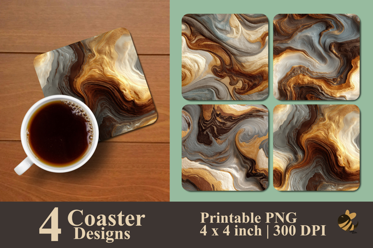 Seamless Swirling Liquid Coaster Sublimation Design