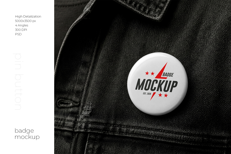 Pin Button Badge Mockup Set