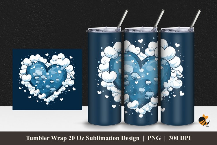 Bubble Love Tumbler Wrap Sublimation Design 1 example image 1