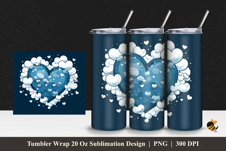 Bubble Love Tumbler Wrap Sublimation Design 1