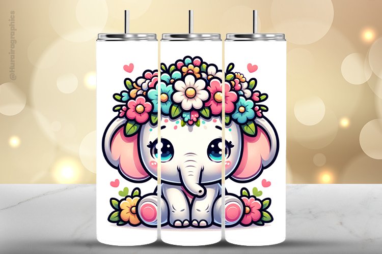 Elephant Tumbler Wrap| Tumbler Sublimation Wrap