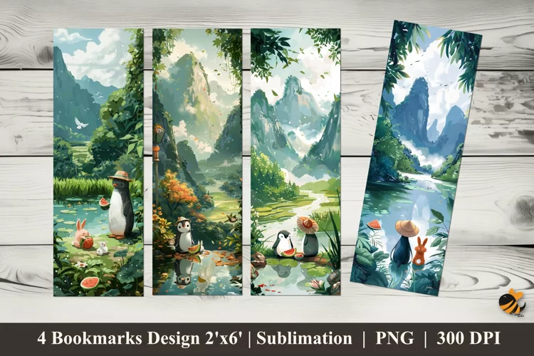 Animals Harmony Bookmarks Sublimation Design