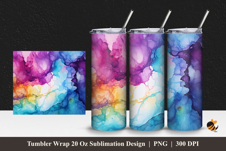 Galaxy Ink Mix Tumbler Wrap Sublimation Design 1