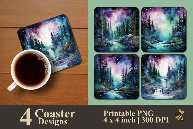 Forest River Coaster Sublimation Designs