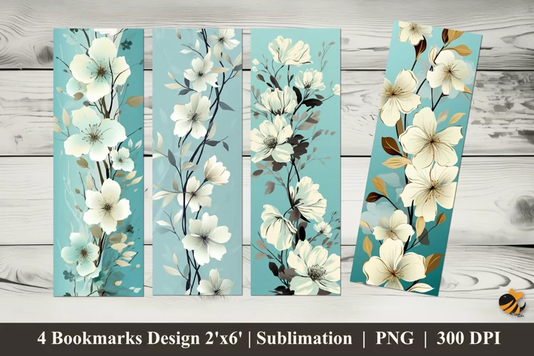 Fragrant Flowers Bookmarks Sublimation Design