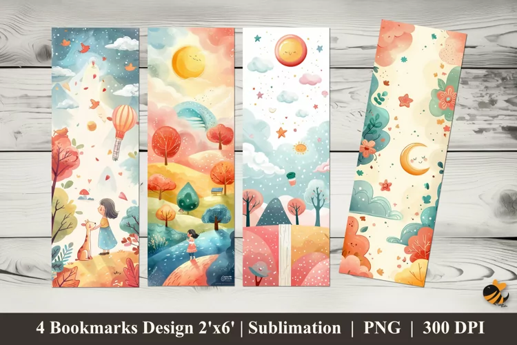 Fantasy Child Bookmarks Sublimation Design