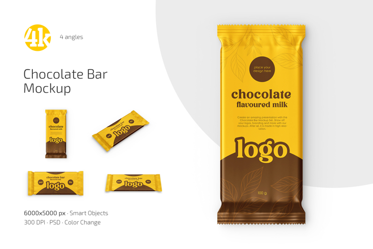 Chocolate Bar Mockup Set