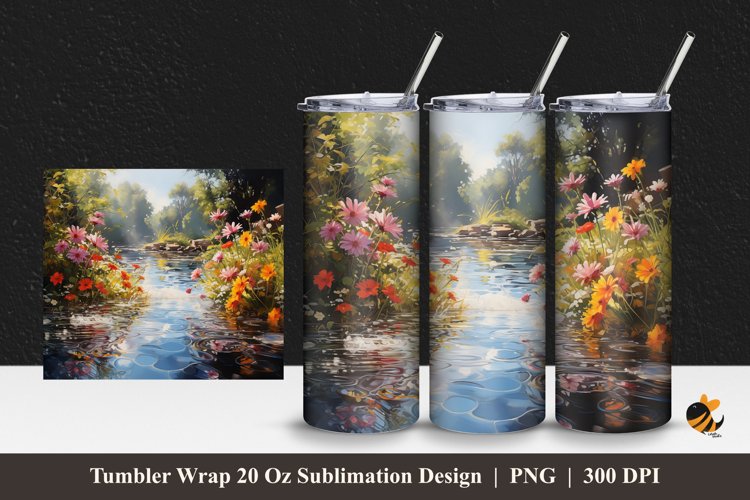 River Park Tumbler Wrap Sublimation Design 1 example image 1