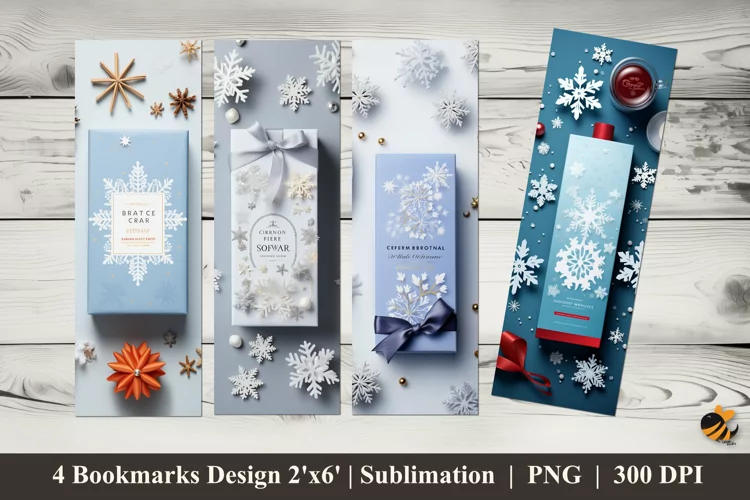 Winter Gift Bookmarks Sublimation Design