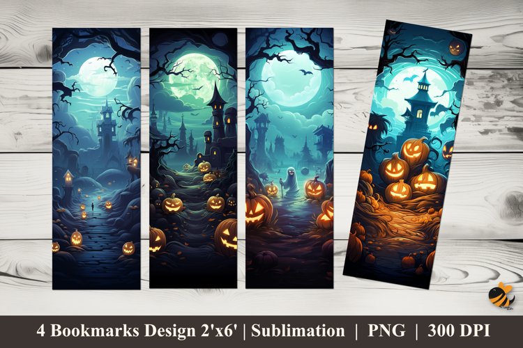 Pumpkin Light Bookmarks Sublimation Design example image 1