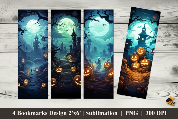 Pumpkin Light Bookmarks Sublimation Design