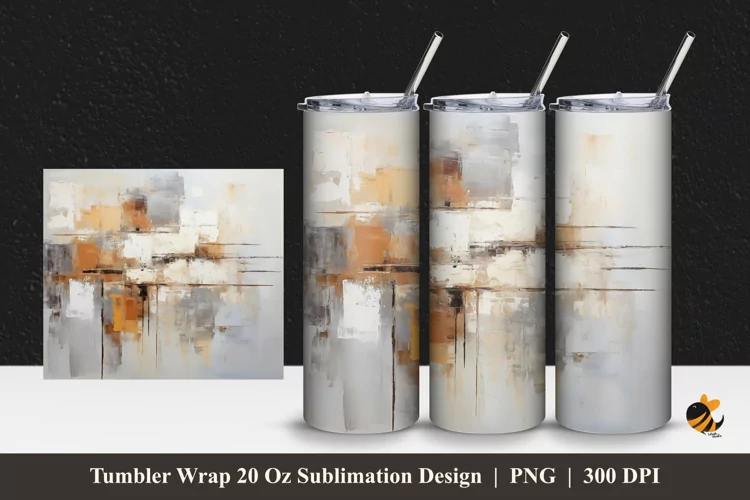 Abstract Oil Tumbler Wrap Sublimation Design 1