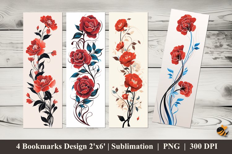 Camelia Flowers Bookmarks Sublimation Design