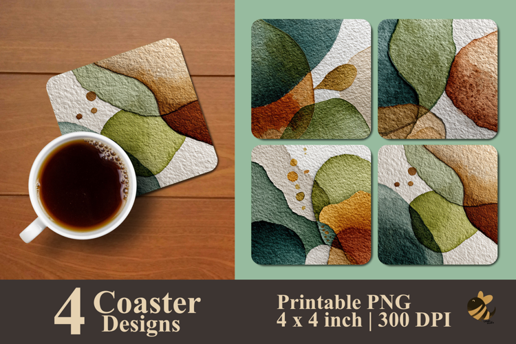The Art of Mixing Watercolor Inks Coaster Sublimation Design