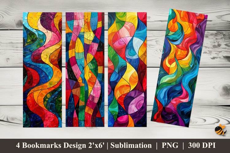 Colorful Acrylic Bookmarks Sublimation Design example image 1