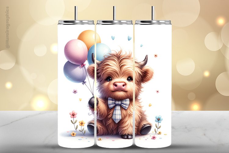 Highland Cow Tumbler Wrap| Tumbler Sublimation Wrap
