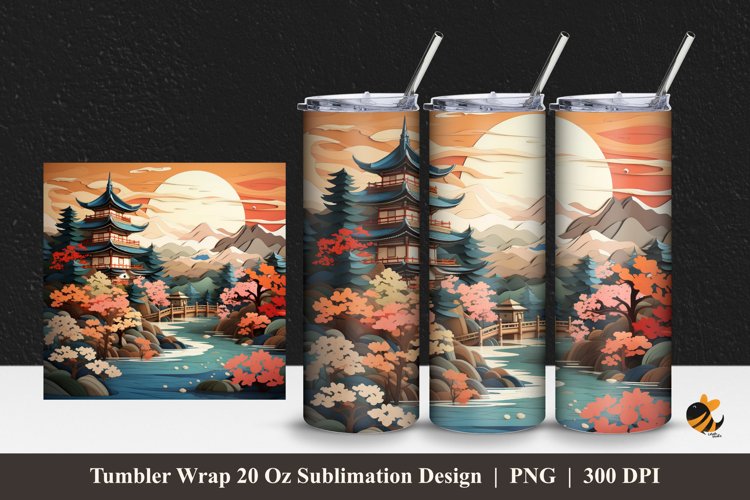Beauty Minka House Tumbler Wrap Sublimation Design 1
