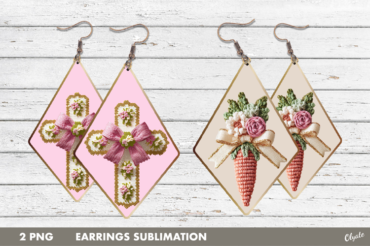 Yarn Easter Earring PNG, Knitting Easter Earring Sublimation