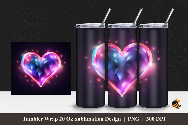 Shiny Love Tumbler Wrap Sublimation Design 1