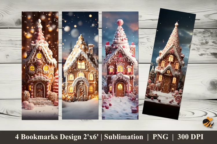 Miniature Snow House Bookmarks Sublimation Design