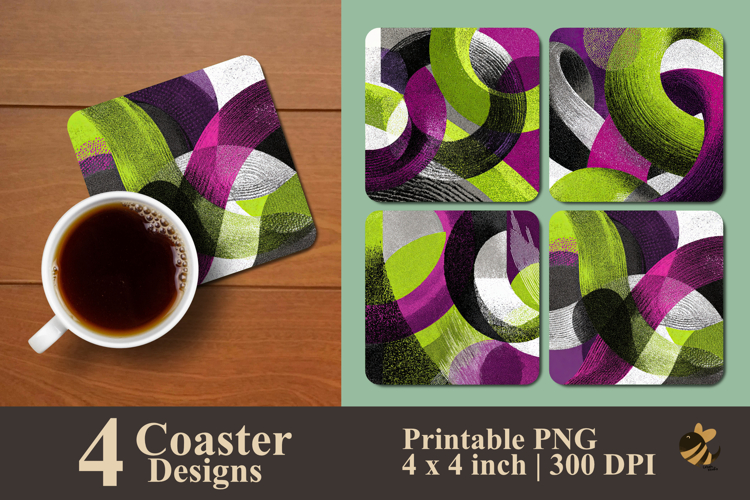 Abstract Graphic Line Coaster Sublimation Design
