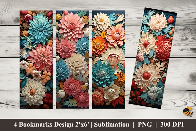 Chrysanthemum Bookmarks Sublimation Design example image 1