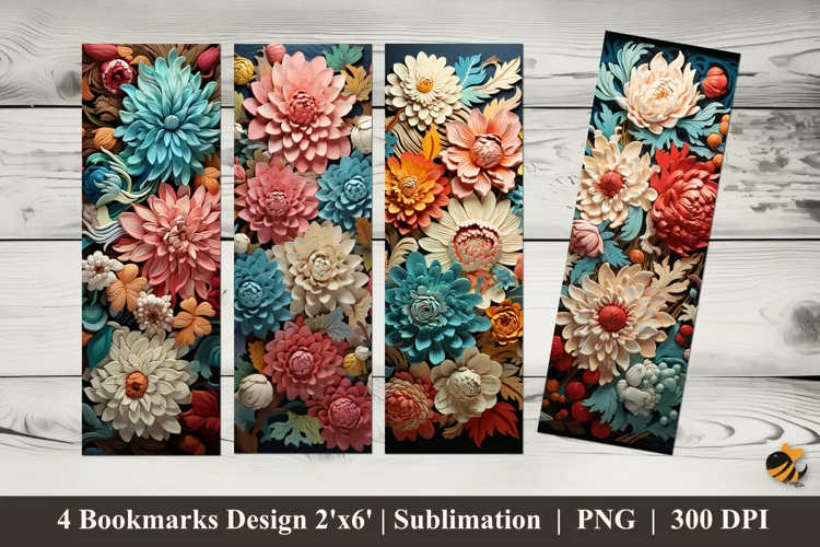 Chrysanthemum Bookmarks Sublimation Design