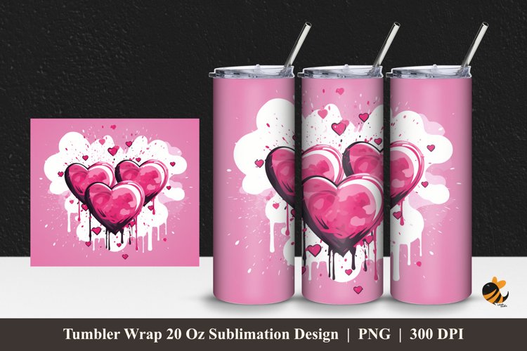 Simple Love Tumbler Wrap Sublimation Design 1