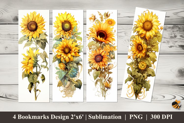 Beautiful Sunflower Bookmarks Sublimation Design