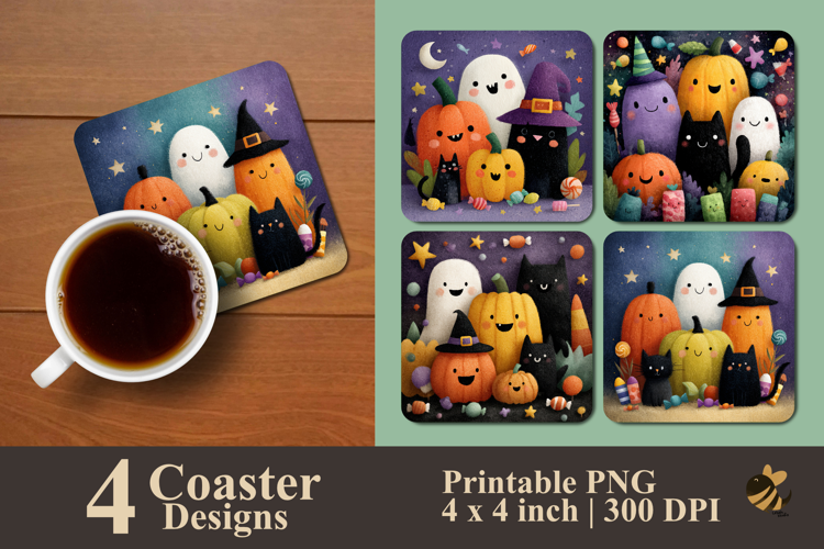 Happy Halloween Squad Coaster Sublimation Design