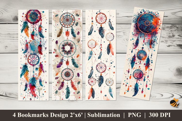 Boho Bookmarks Sublimation Design example image 1