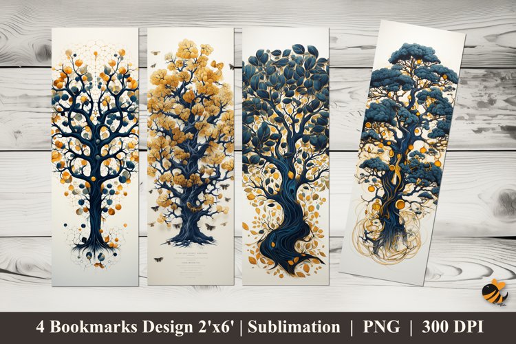 Bonsai Tree Bookmarks Sublimation Design example image 1