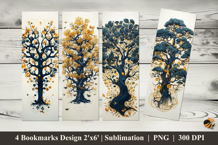 Bonsai Tree Bookmarks Sublimation Design