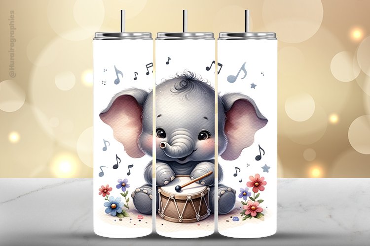 Elephant Tumbler Wrap| Tumbler Sublimation Wrap
