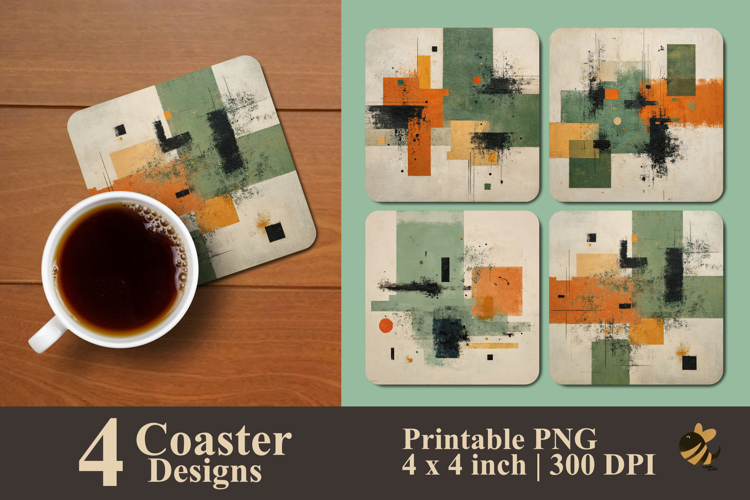 Geometric Chaos Coaster Sublimation Design