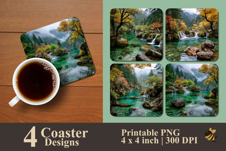 Beauty Nature Coaster Sublimation Design