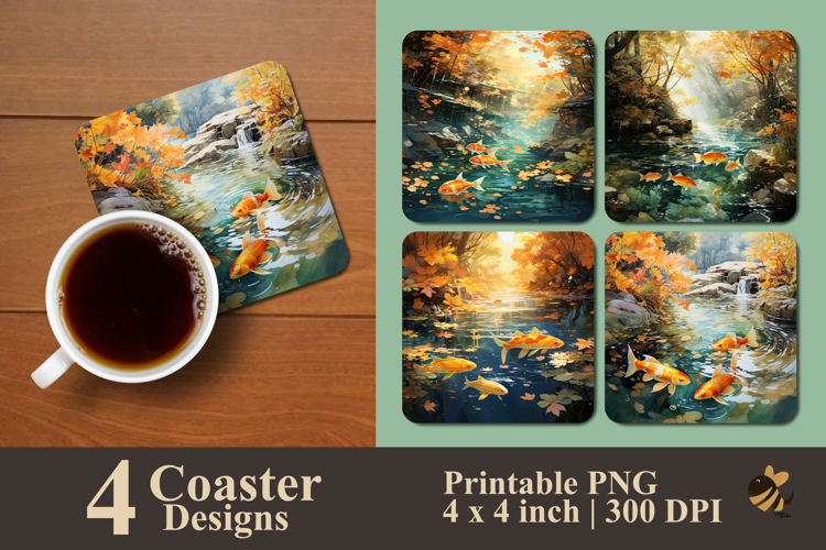 Autumn River Coaster Sublimation Design