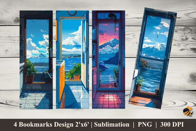 Kitchen View Bookmark Sublimation Design