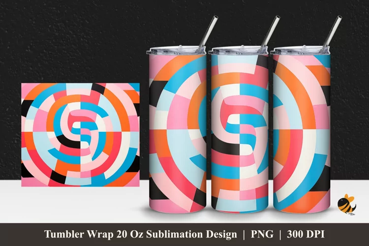 Beautiful Geometric Tumbler Wrap Sublimation Design 1