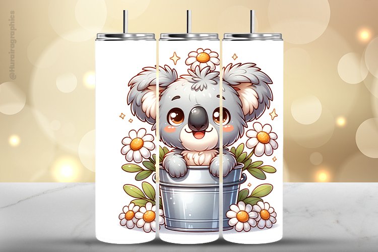 Koala Tumbler Wrap| Tumbler Sublimation Wrap example image 1