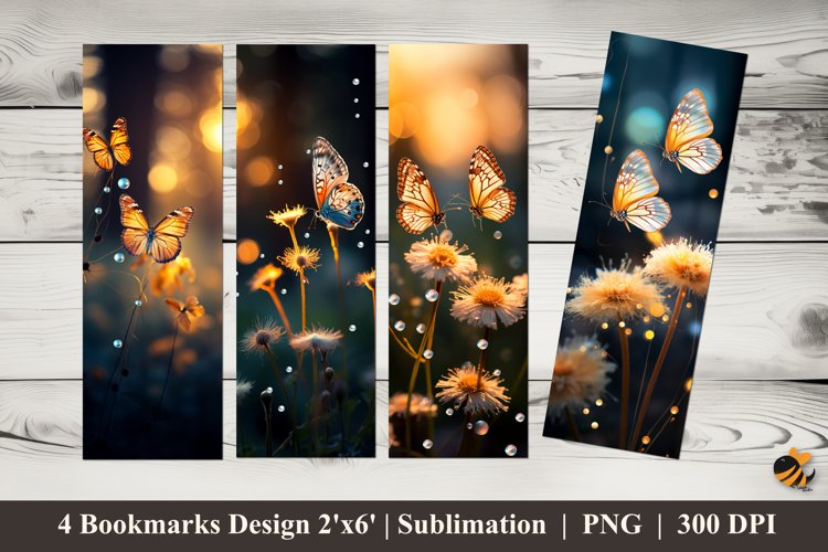 Happy Butterfly Bookmarks Sublimation Design