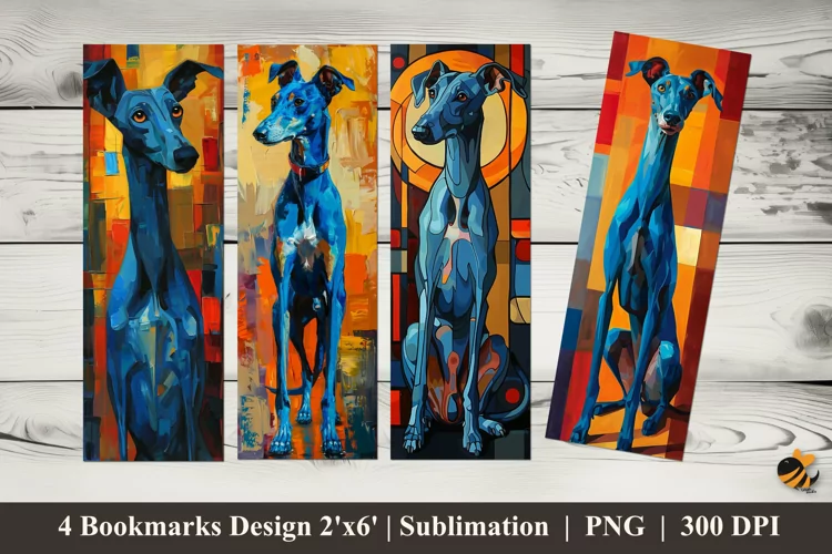 Dog Illustration Bookmarks Sublimation Design