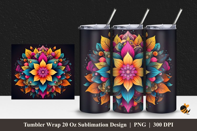 Magic of Flower Tumbler Wrap Sublimation Design 1