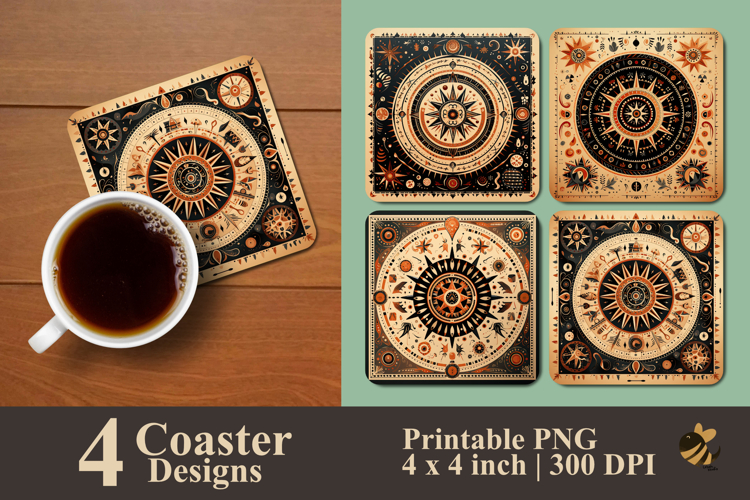 Boho Ethnic Coaster Sublimation Design