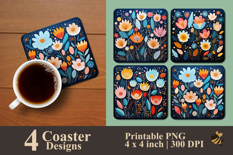 Playful Festival Coaster Sublimation Design