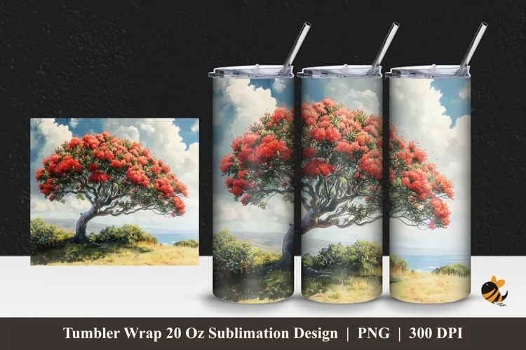 Natural Splendor Tumbler Wrap Sublimation Design 1