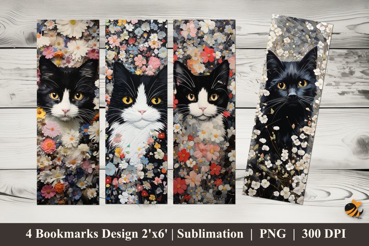 Abstract Cat Bookmarks Sublimation Design