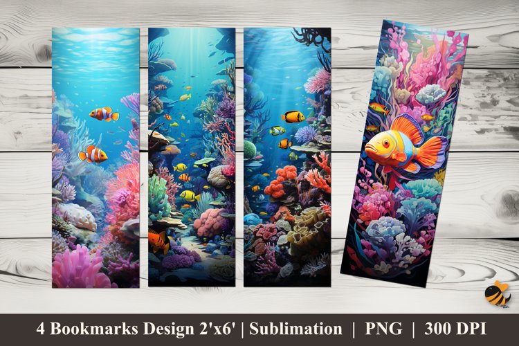 Sea Vibrant Color Bookmarks Sublimation Design