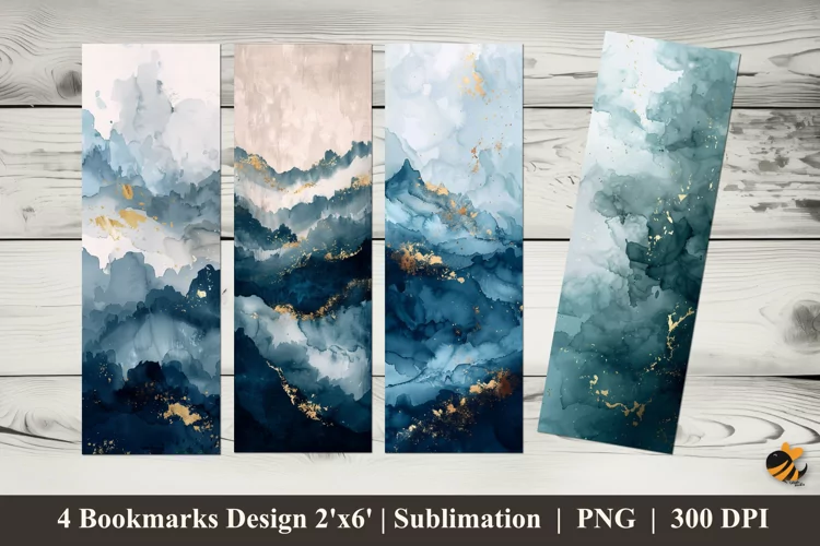 Abstract Sky Bookmarks Sublimation Design